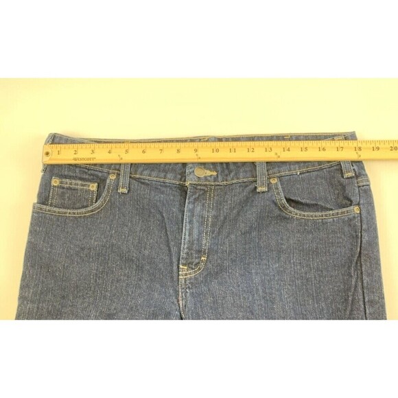 Dickies Flannel Lined Jeans Dark Denim Cotton Straight Leg Womens 14 - Picture 9 of 12